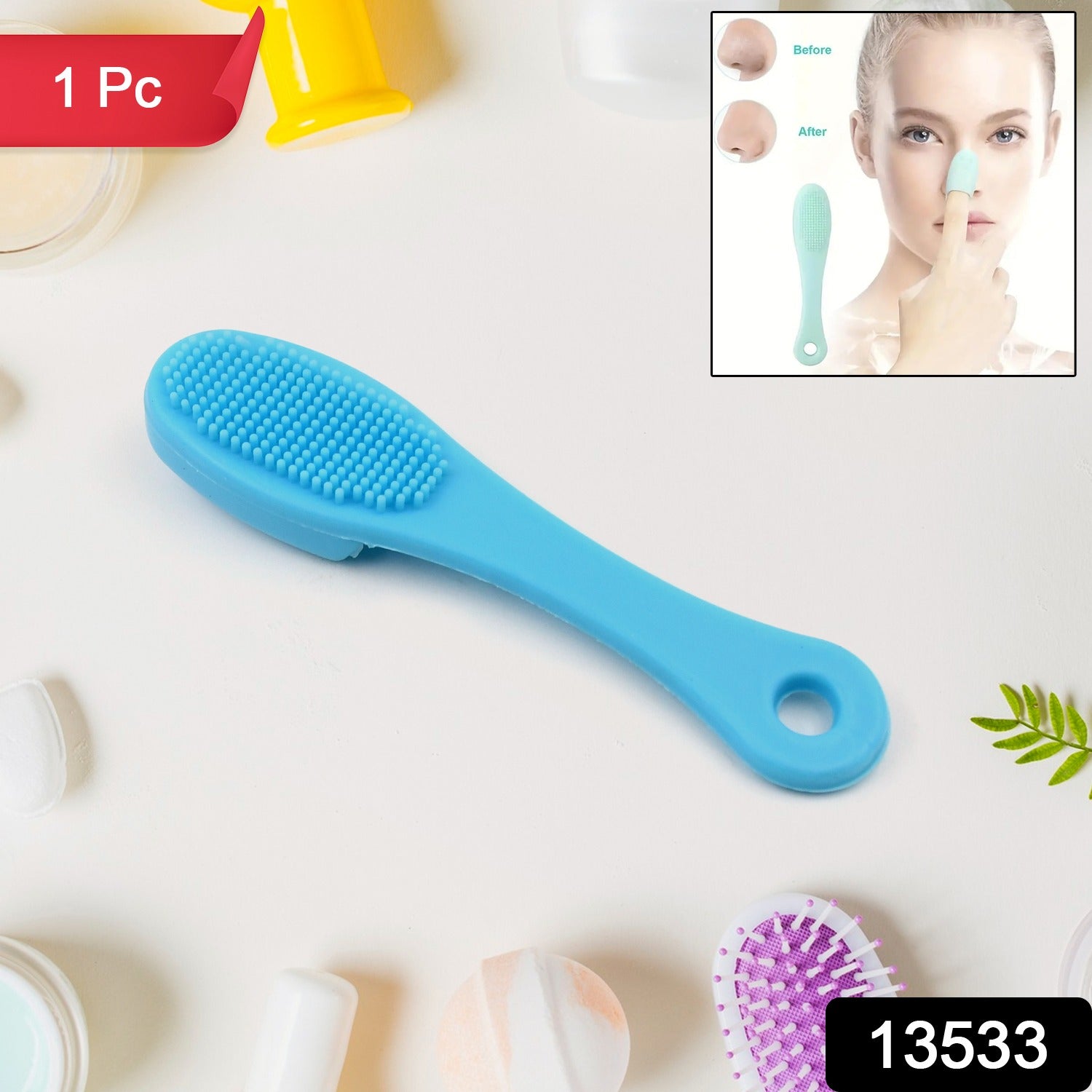 Silicone Makeup Cleaning Tool Finger Wash Face Scrubber Facial Cleansing Brush (1 Pc Mix Color)